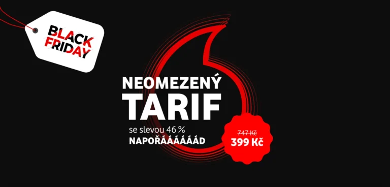 Vodafone Black Friday AKCE: Neomezený tarif již od 399 Kč 💣