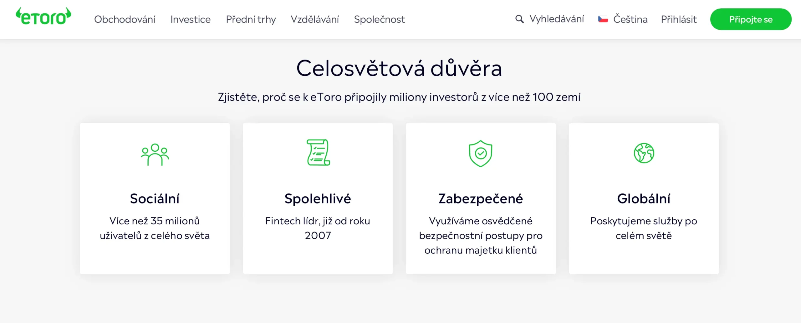 eToro - celosvětová důvěra více než 100 milionů uživatelů | Venclíkovi.cz