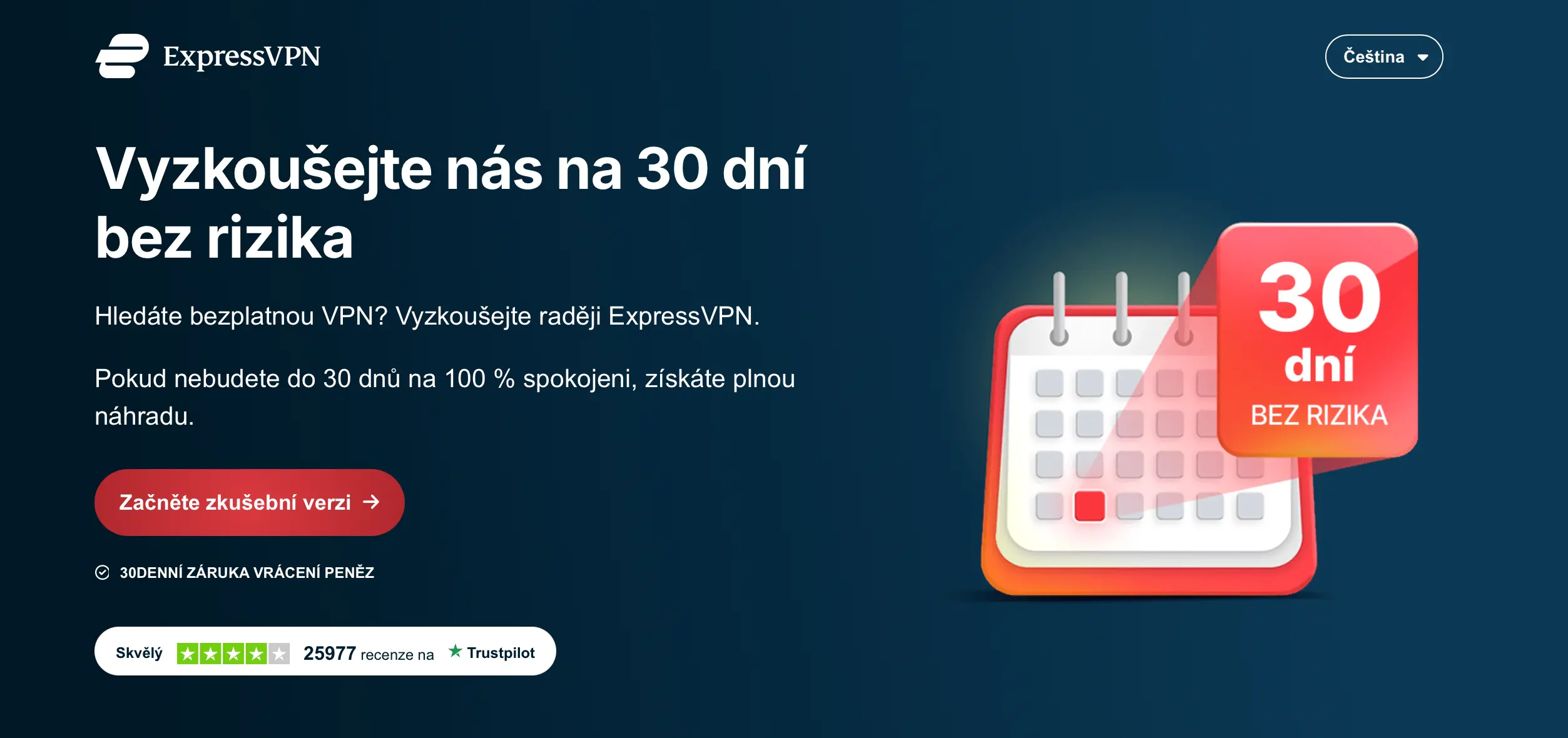 ExpressVPN 30 dní bez rizika banner Black Friday nabídky 2025