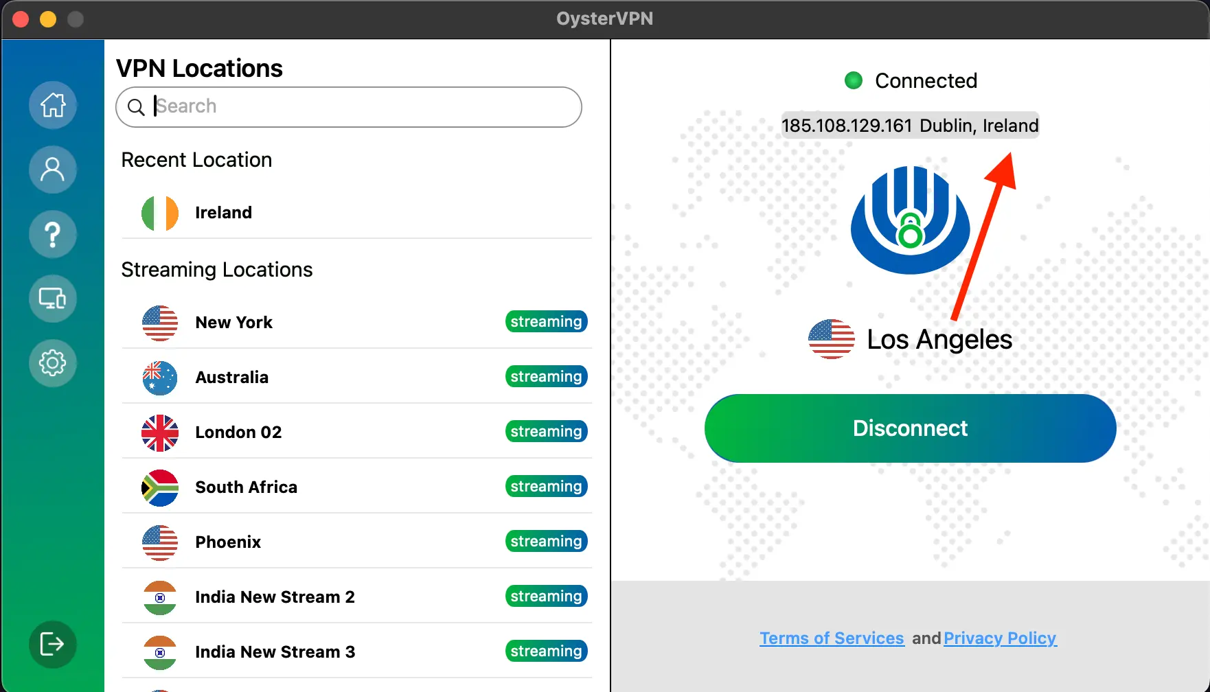 Připojení Oyster na Dublin Irsko ale má být správně na Los Angeles | Venclíkovi.cz