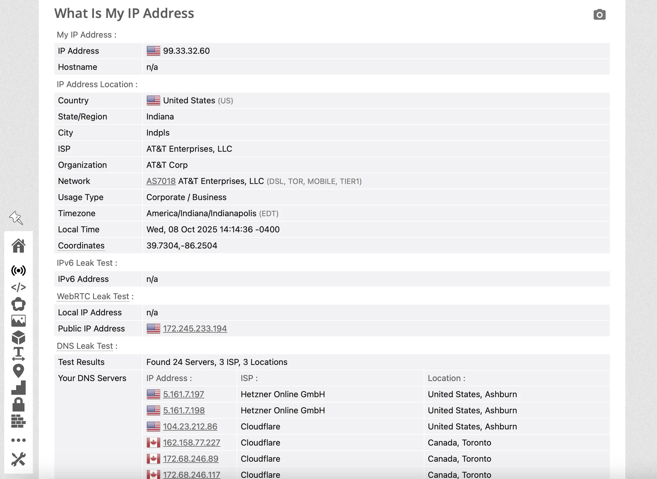 Test úniku IP a DNS | Venclíkovi.cz