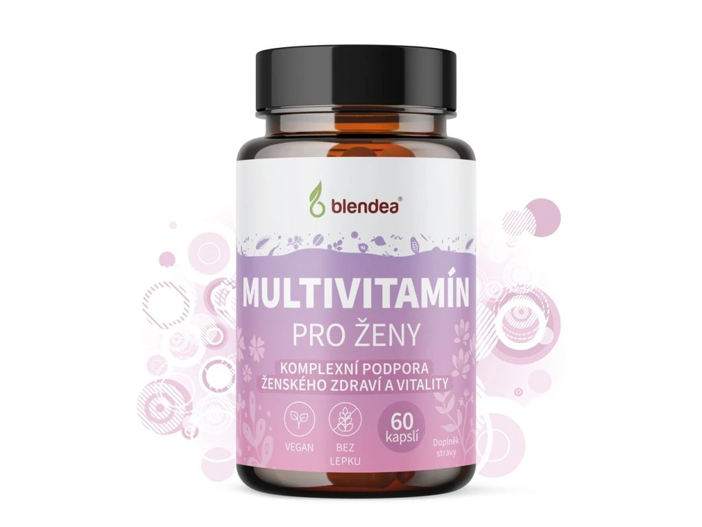 Blendea Multivitamín pro ženy v lahvičce se světlým fialovým designem