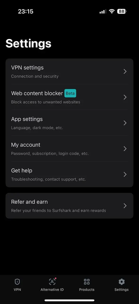 Nastavení Surfsharku s novou funkcí Web Content Blocker
