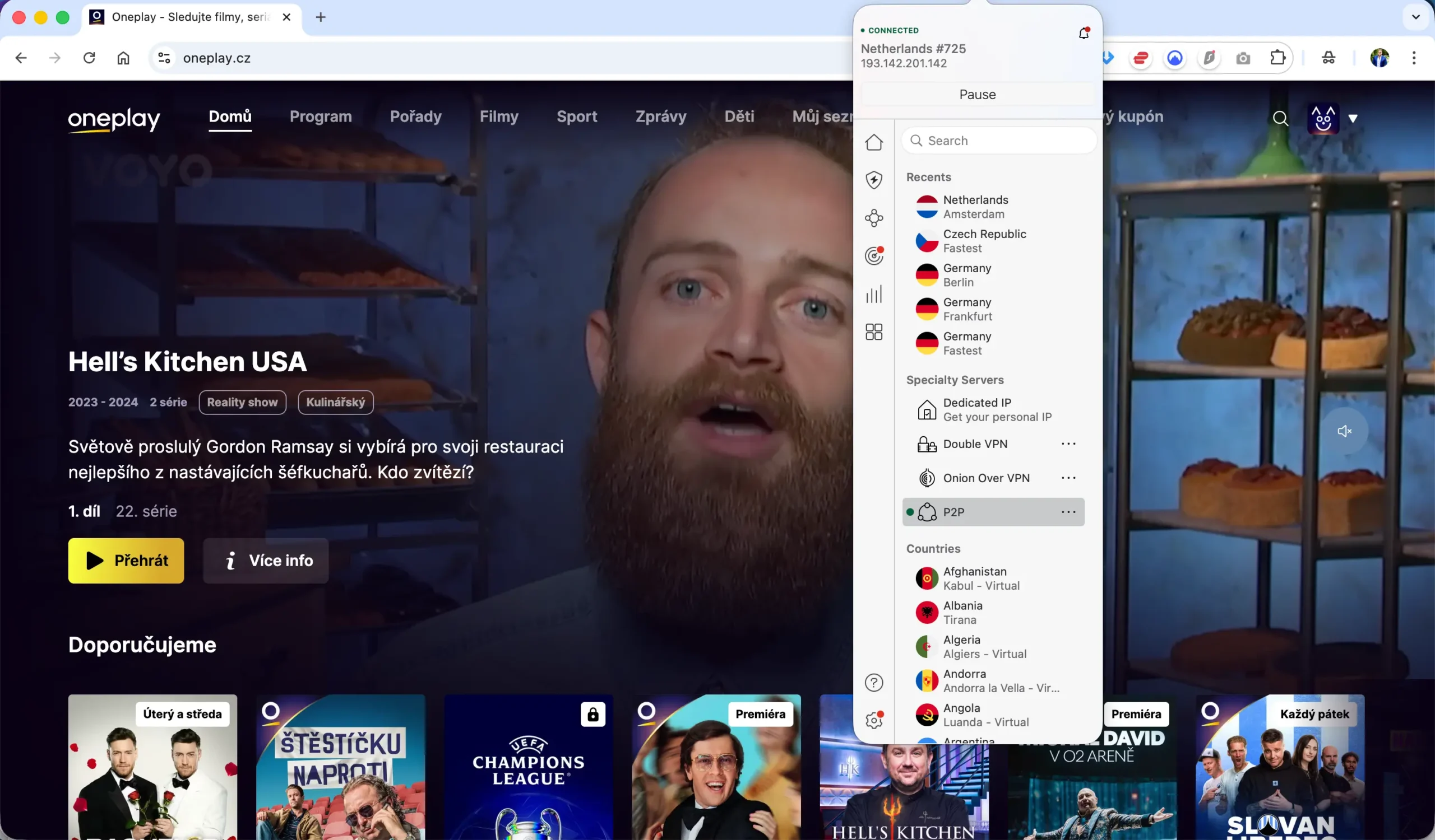 Test Kill Switch - NordVPN server v Amsterdamu | Venclíkovi.cz