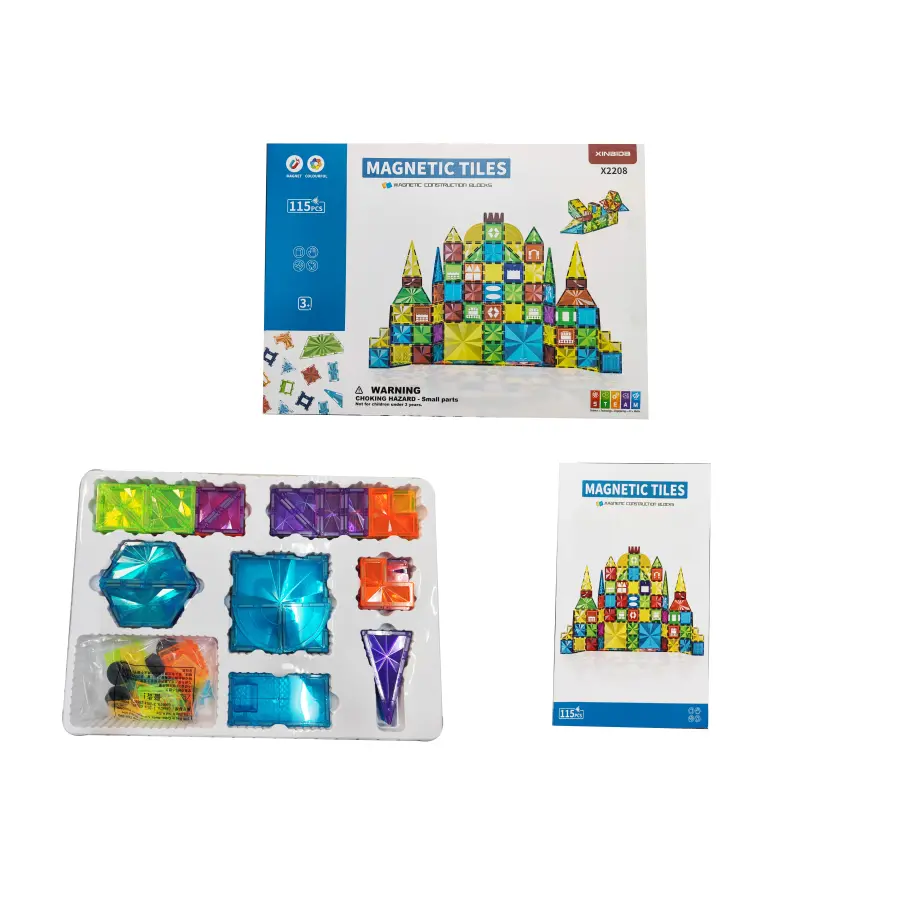 magneticka sada 115 | Venclíkovi.cz Velká magnetická stavebnice s barevnými dílky na stavění věží a měst