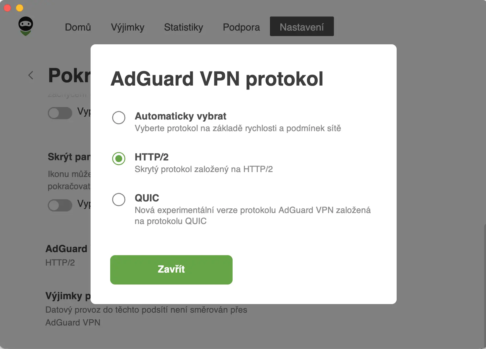 AdGuard VPN protokol HTTP_2 | Venclíkovi.cz