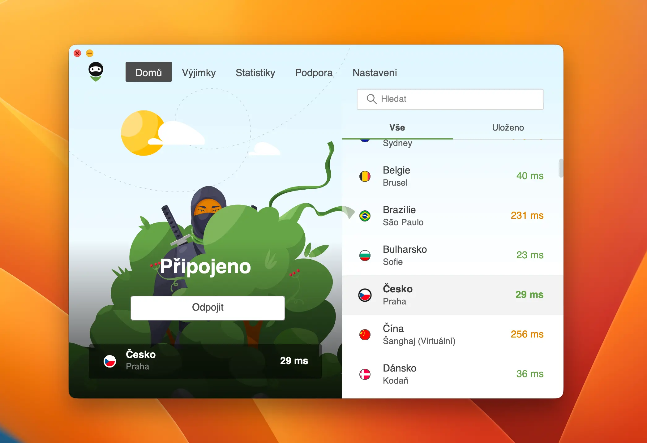AdGuard VPN | Venclíkovi.cz AdGuard VPN připojeno na český server v Praze, ping 29 ms