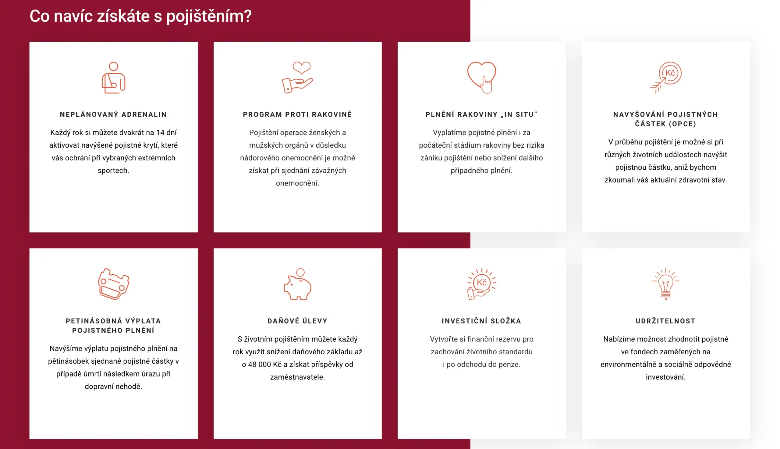 Další výhody k životnímu pojištění od Generali | Venclíkovi.cz Výhody životního pojištění Můj život od Generali – daňové úlevy, investiční složka, krytí extrémních sportů, bonusy při rakovině a udržitelné fondy