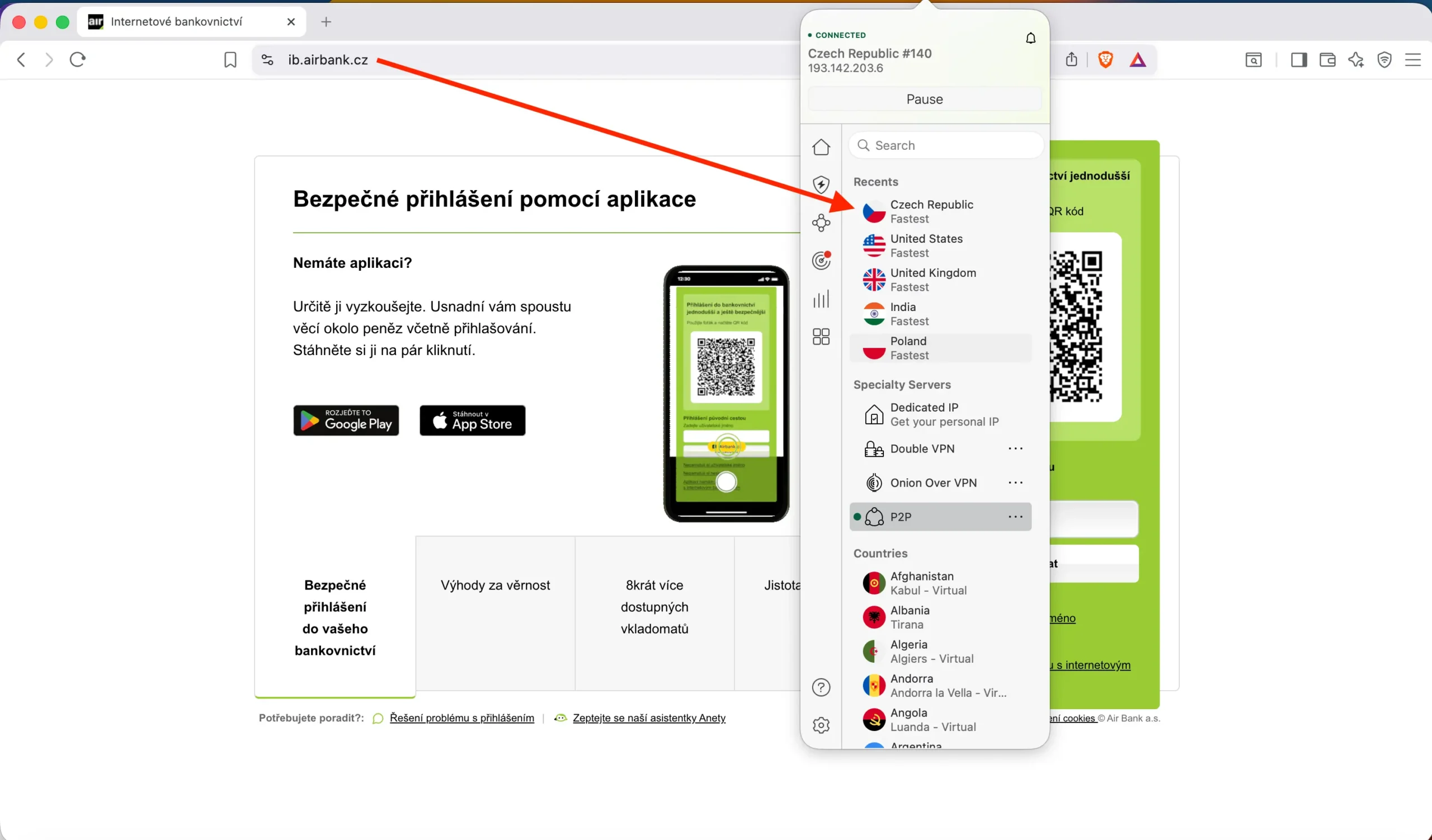 Internet Banking AirBank - připojení pomocí NordVPN a českého serveru | Venclíkovi.cz Internetové bankovnictví Air Bank přístupné přes NordVPN připojenou na český server #140