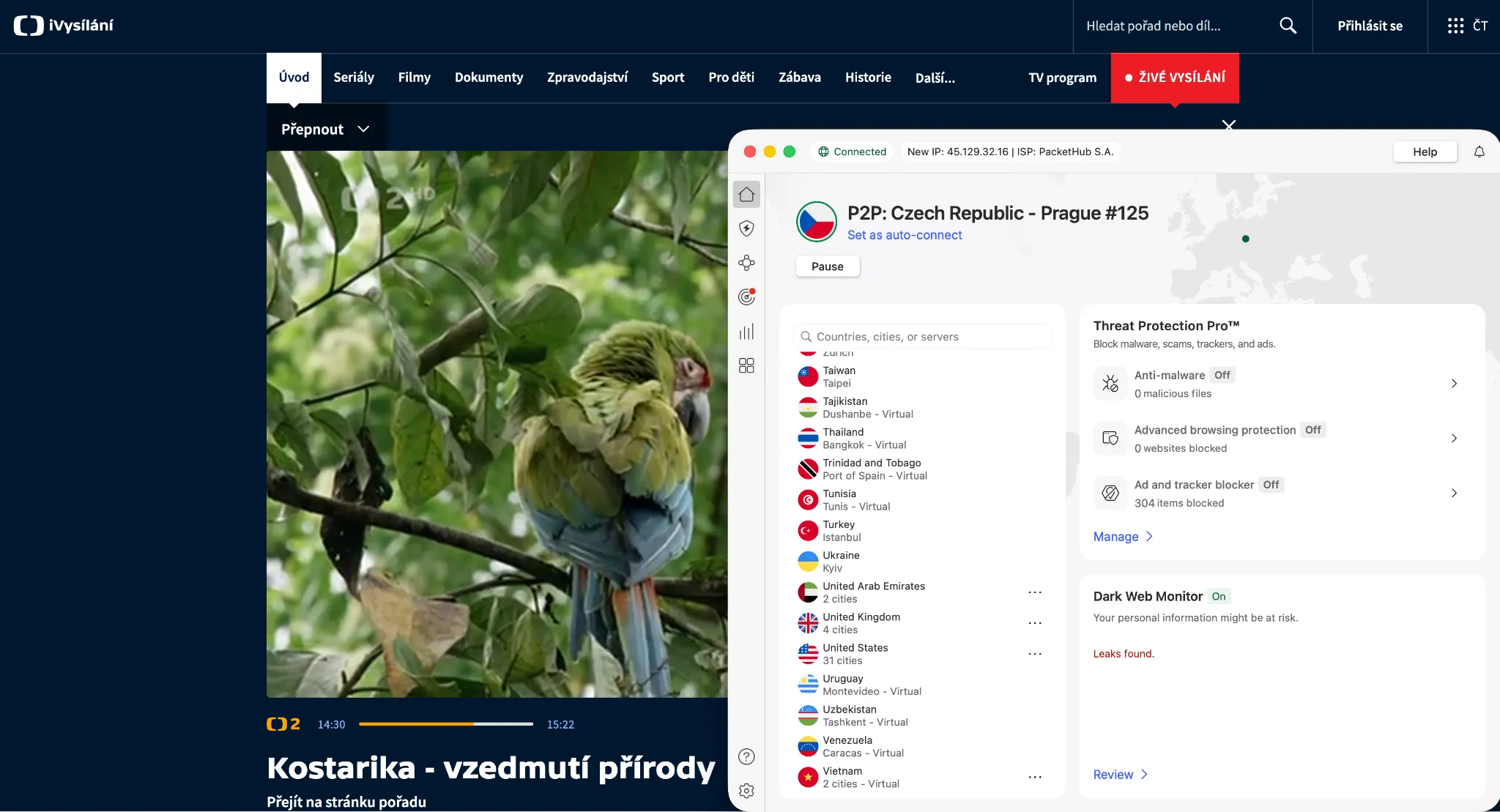 ct2-zahranici-nordvpn | Venclíkovi.cz NordVPN s připojením na Prahu umožní sledovat ČT2 odkudkoli