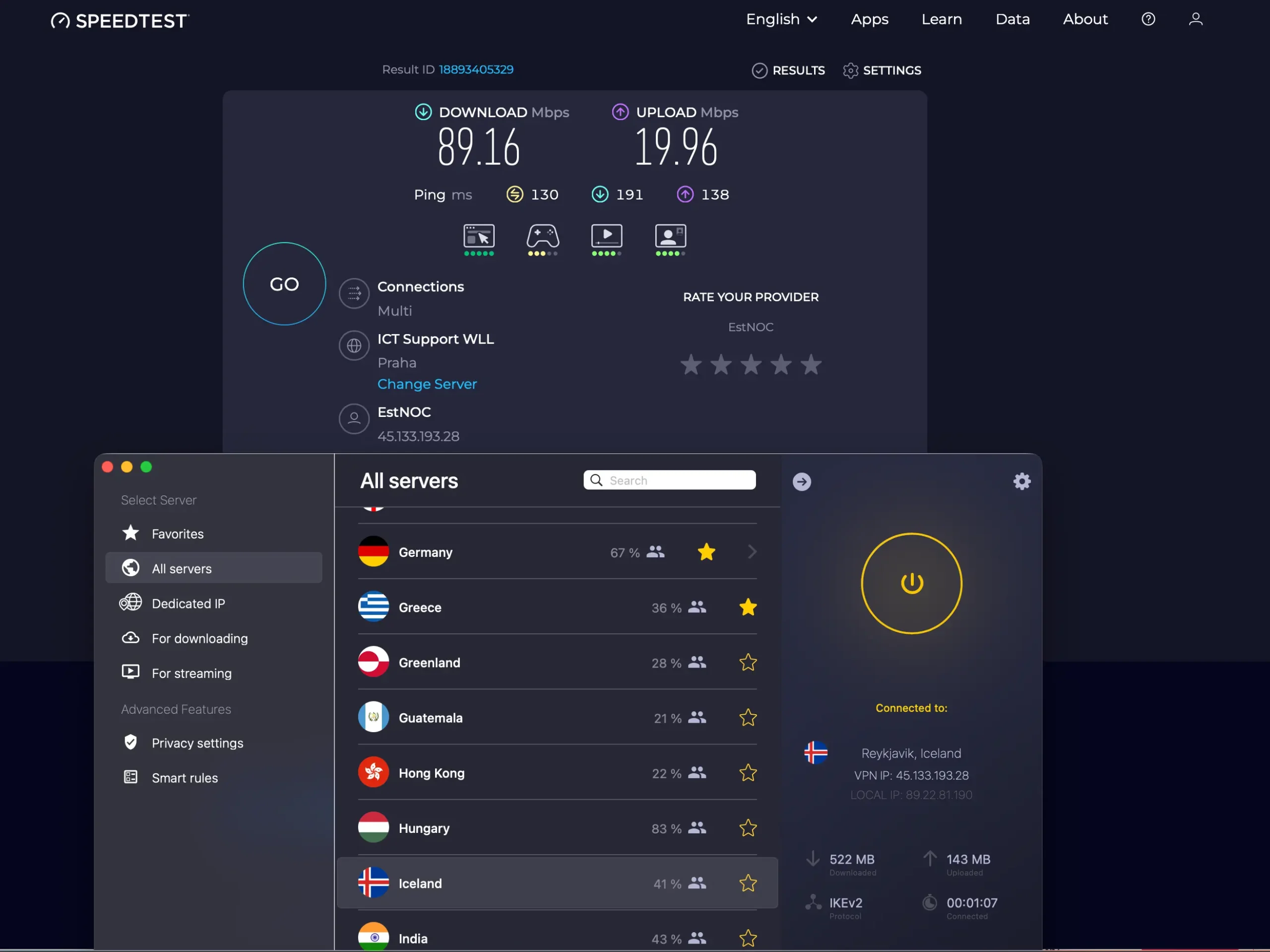 CyberGhost_05_Island_Reykjavik | Venclíkovi.cz Připojení CyberGhost VPN k serveru Reykjavík na Islandu a měření rychlosti internetového připojení