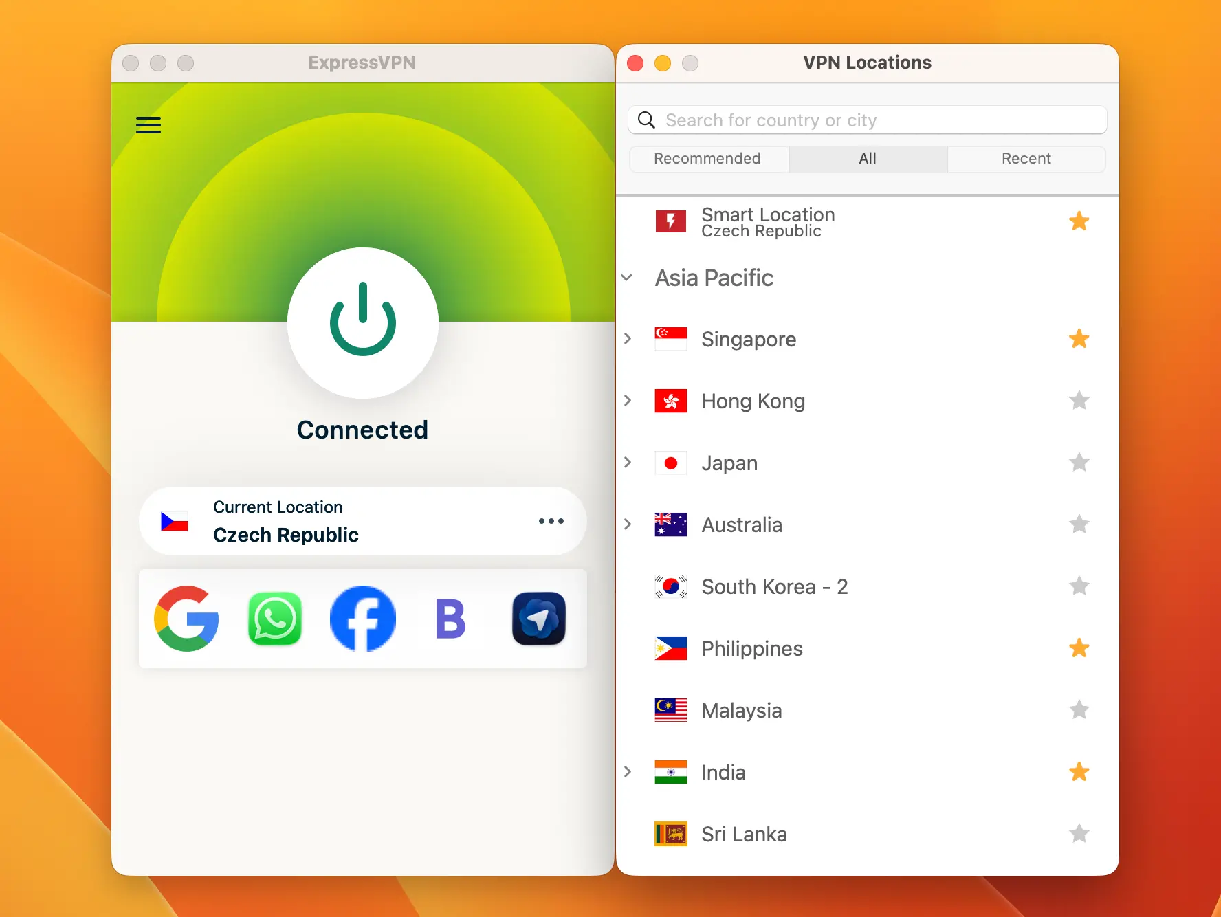ExpressVPN | Venclíkovi.cz ExpressVPN aplikace na Macu – připojeno na Českou republiku