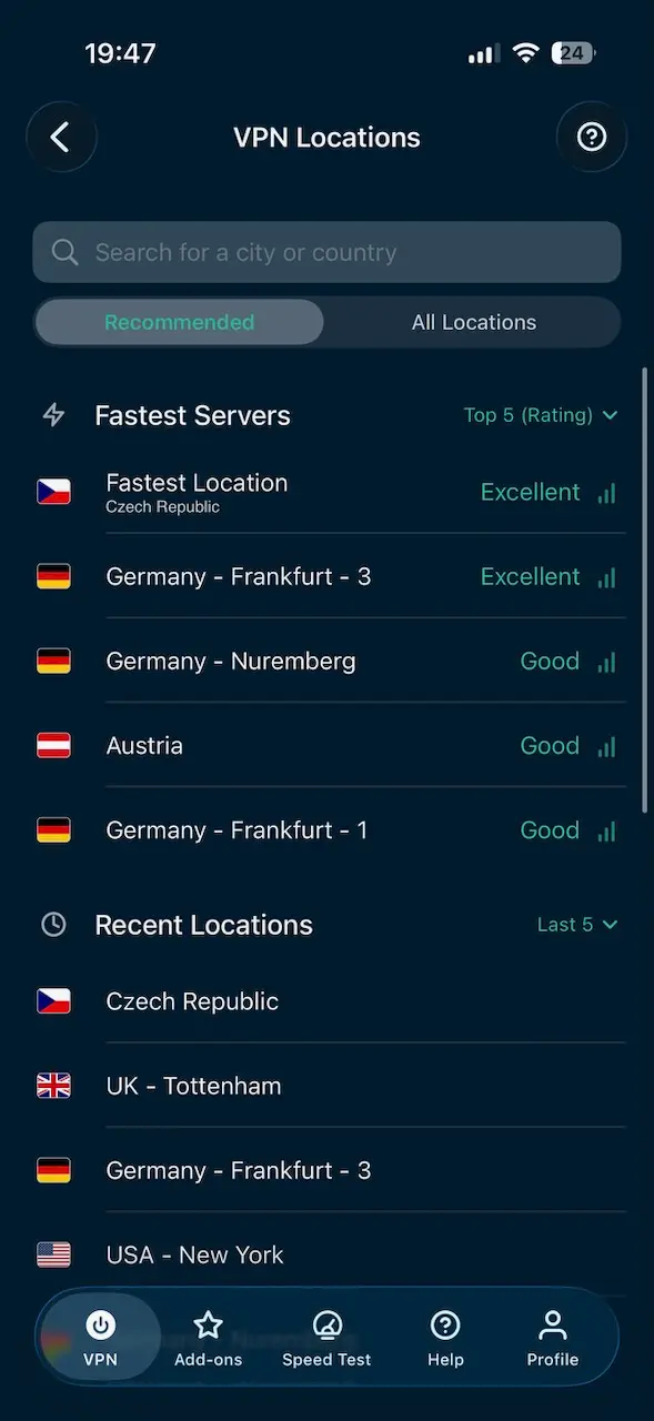 Přehled serverů ExpressVPN iPhone | Venclíkovi.cz