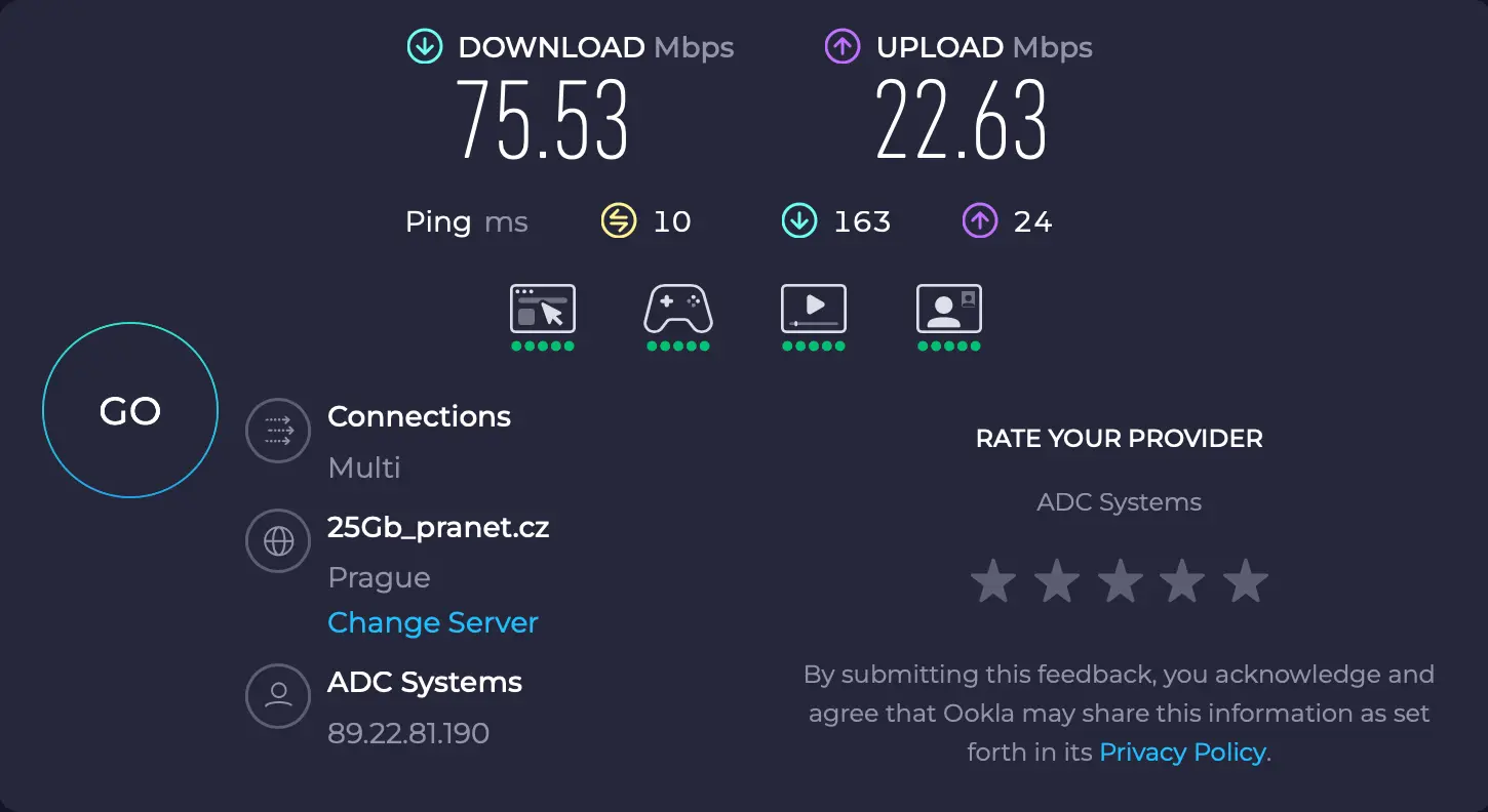 Rychlost netu bez VPN | Venclíkovi.cz