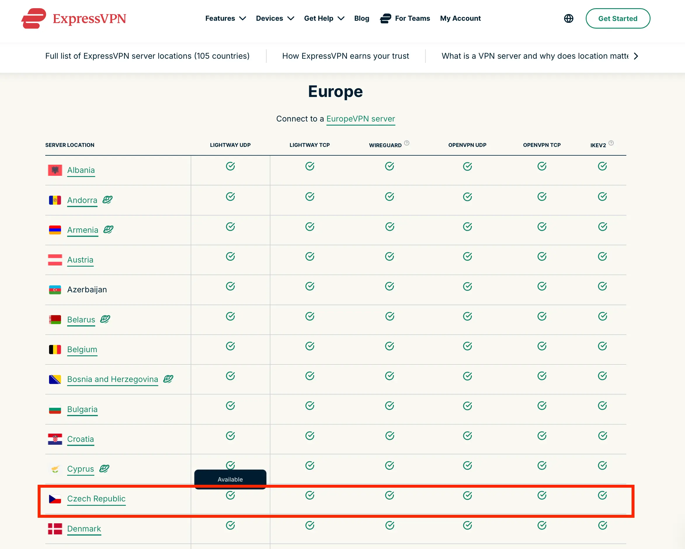 Seznam serverů | Venclíkovi.cz ExpressVPN web stránka server locations – Czech Republic podporuje všechny protokoly: Lightway UDP, TCP, WireGuard, OpenVPN UDP, TCP, IKEv2