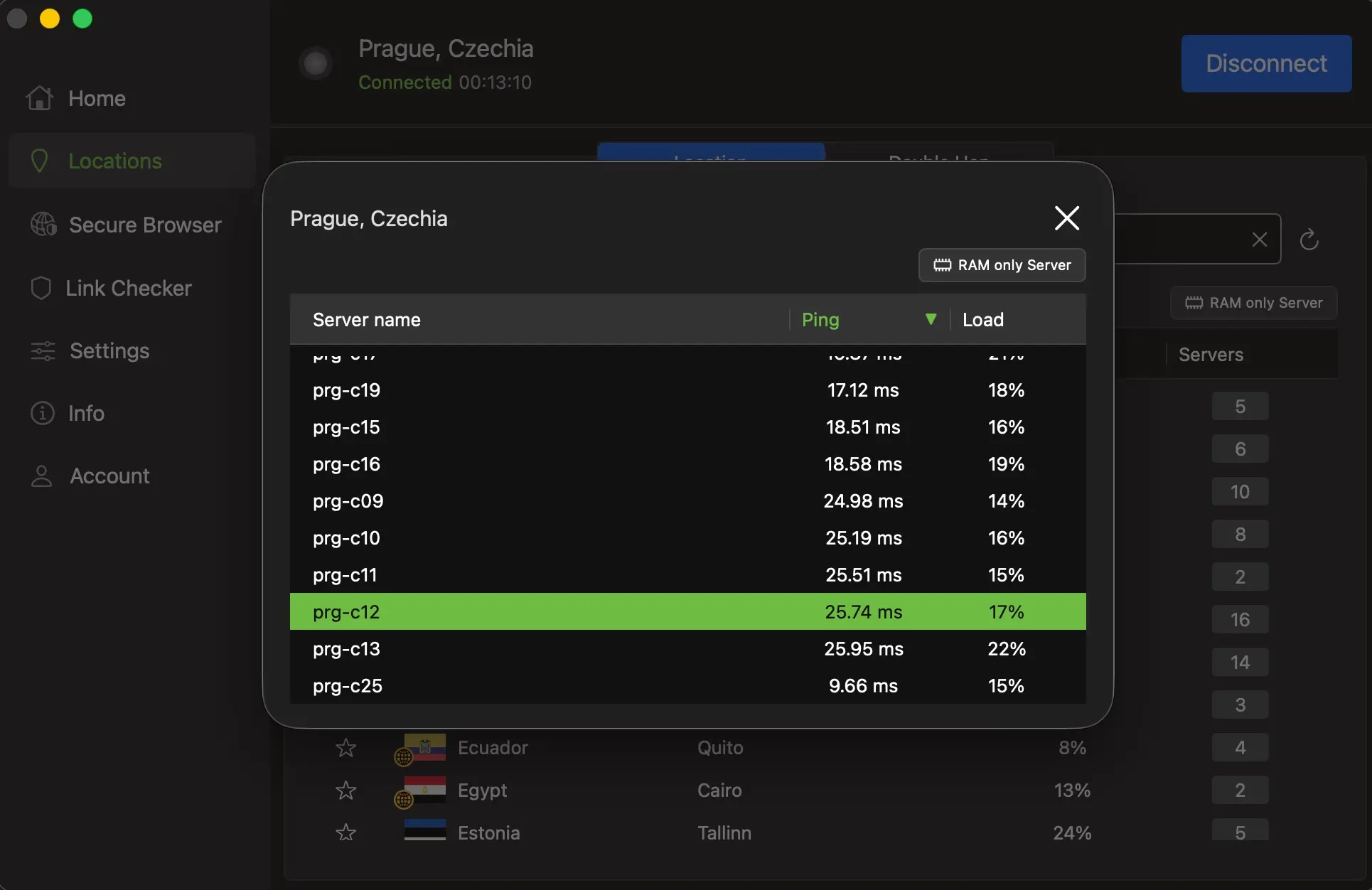 ipvanish-10-servery-praha-ping-2 | Venclíkovi.cz IPVanish pražské servery – prg-c25 s pingem 9,66 ms jako nejrychlejší server v Praze