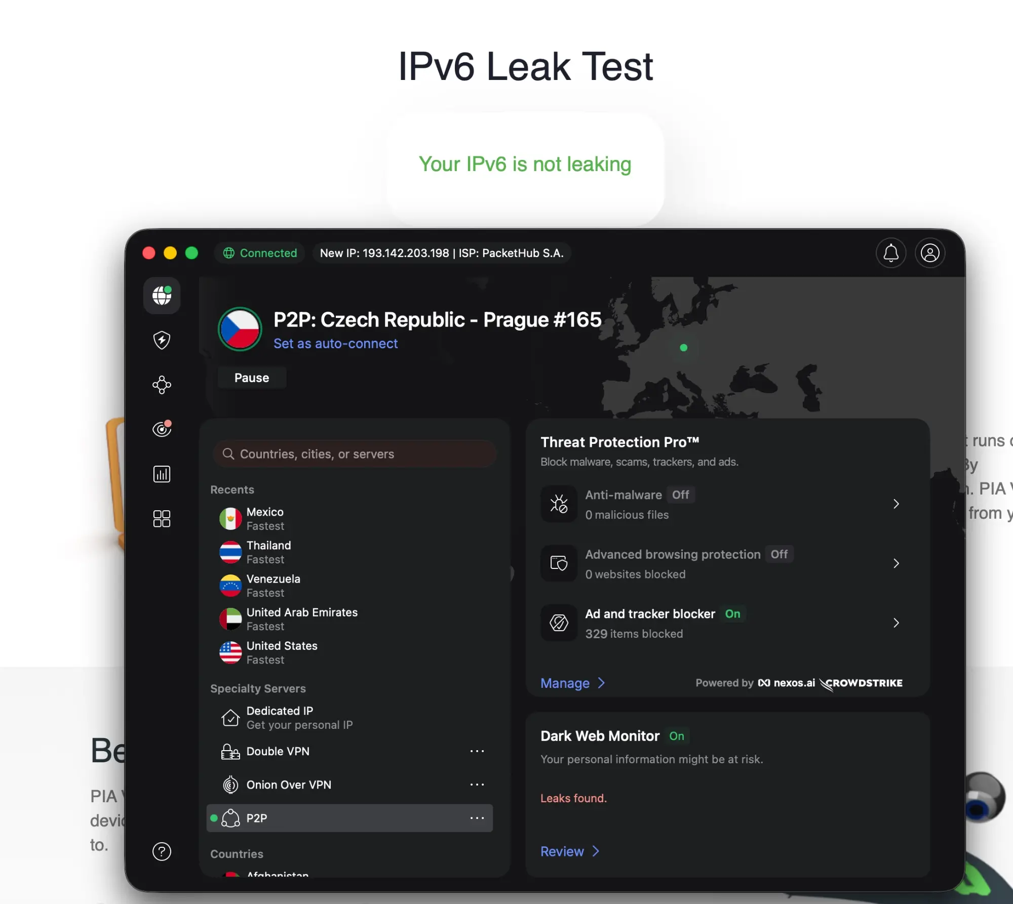 nordvpn-04-ipv6-leak-test | Venclíkovi.cz IPv6 leak test na ipv6leak.com s NordVPN – výsledek Your IPv6 is not leaking, server Prague 165