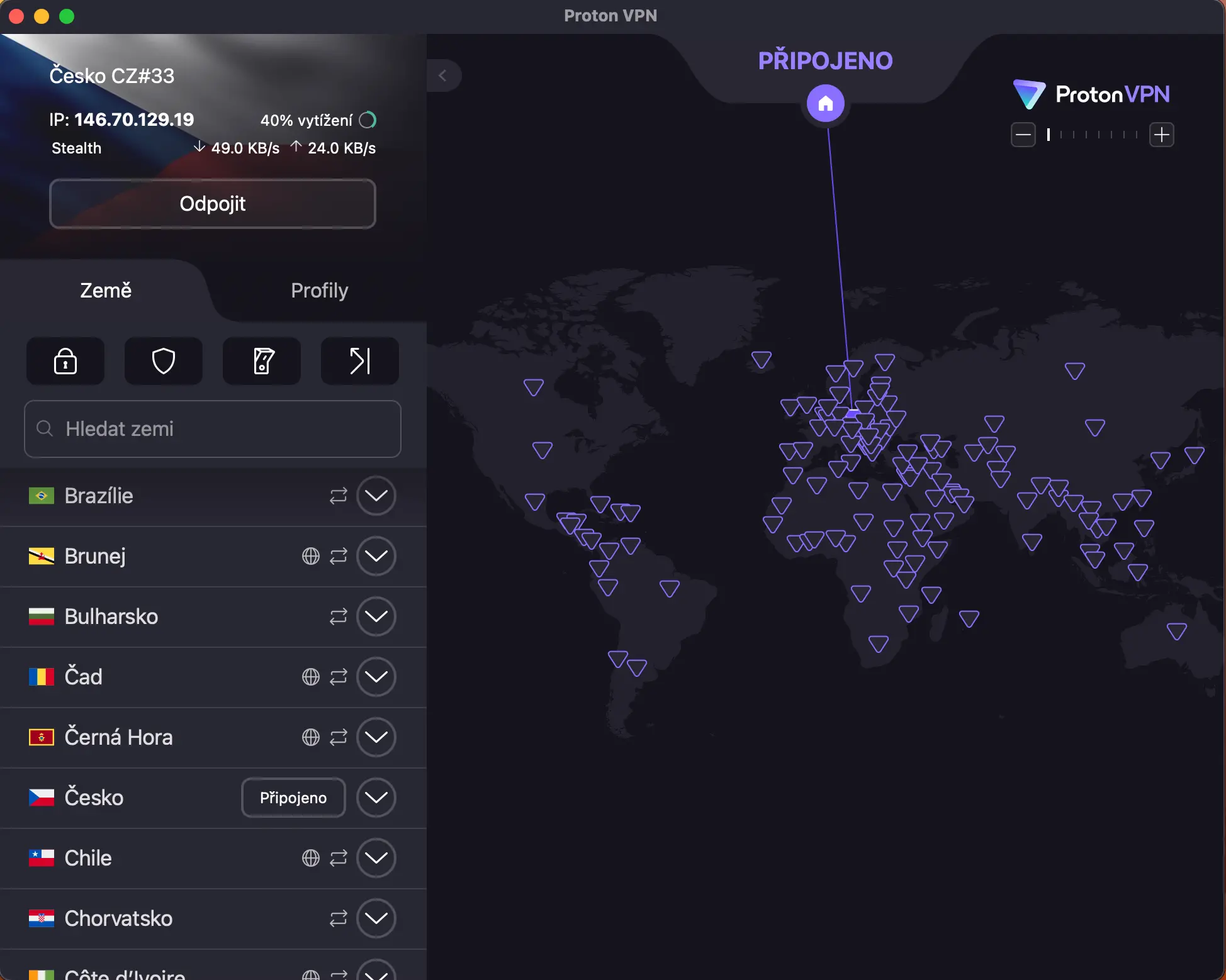 ProtonVPN aplikace macOS | Venclíkovi.cz ProtonVPN aplikace