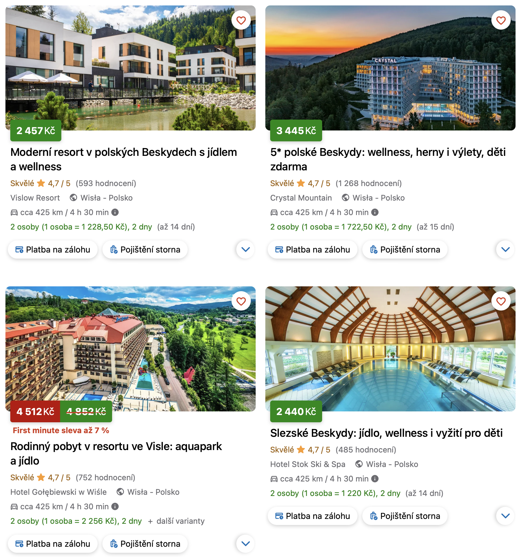 Hotely a resorty ve Wisle s aquaparkem, wellness a programem pro děti – ideální místo pro rodinnou zimní dovolenou.